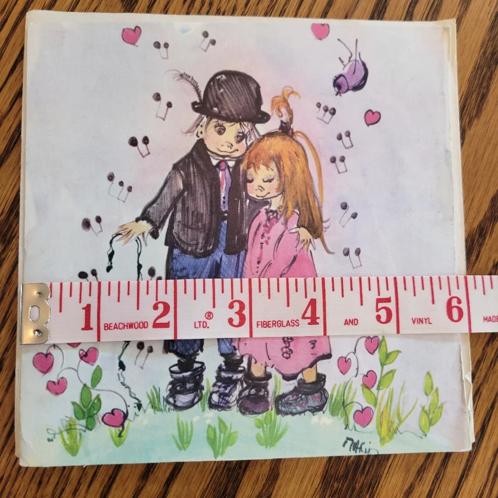 Vintage Made in France Birthday Card ~ 1960s ~ Frame-worthy! ~ Cute Couple